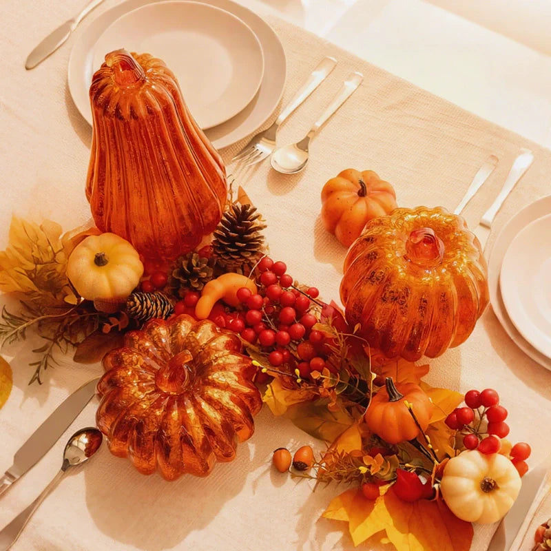 Handblown Glass Autumn Lighting – With Timer and Warm White Light