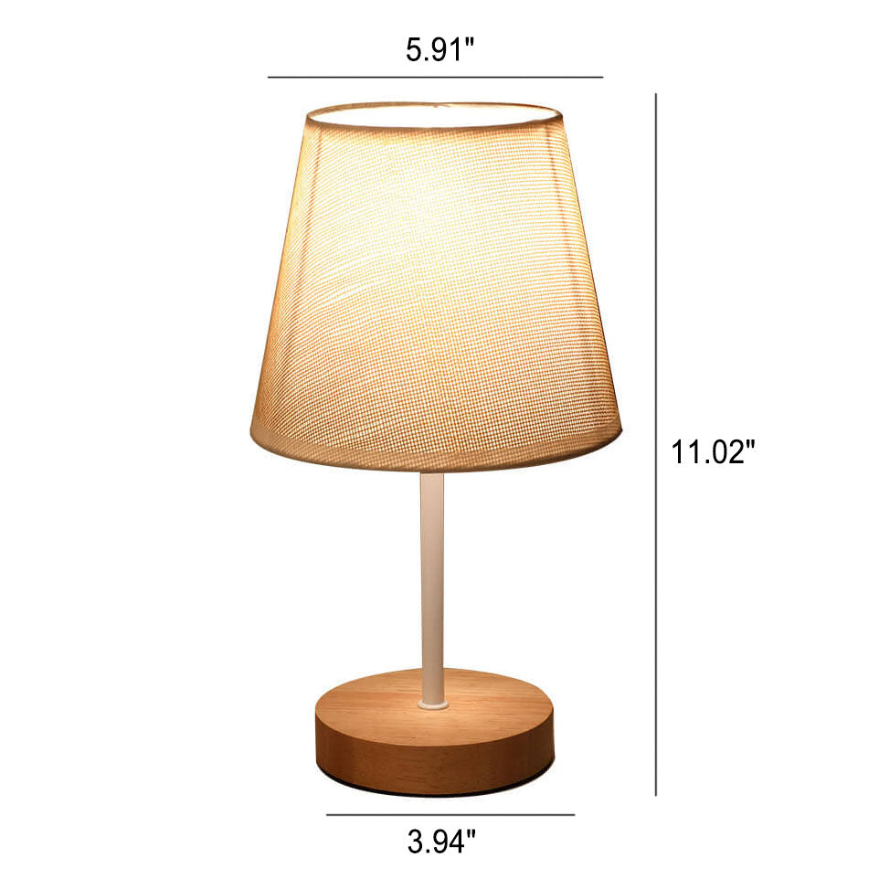 Scandinavian Modern Wooden Table Lamp with Integrated LED – USB Plug-In