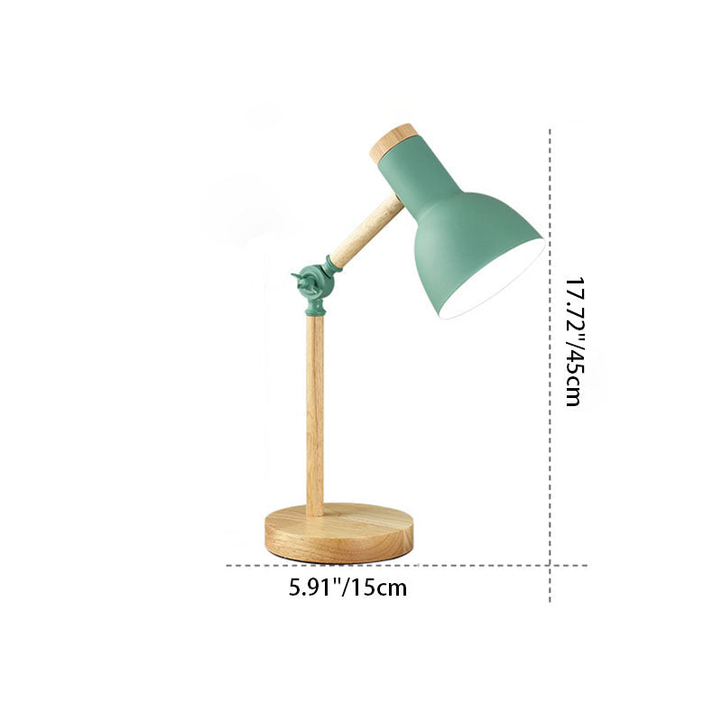 Scandinavian Table Lamp of Wood and Iron – Multiple Colors