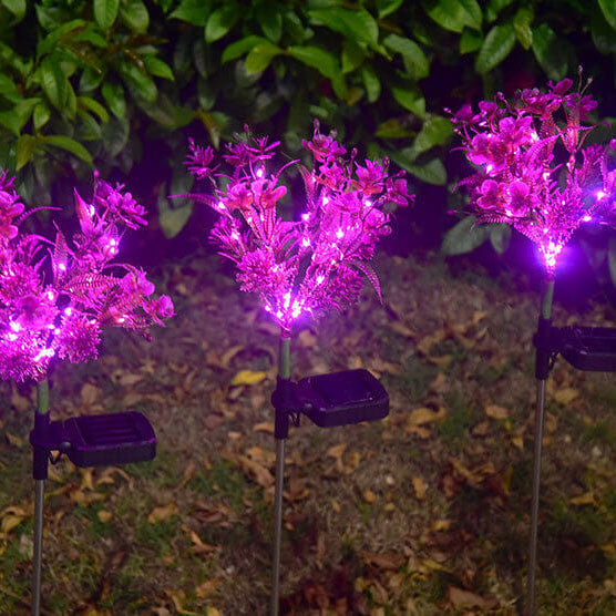 Modern Solar LED Garden Lamp – Purple – (1 LED)