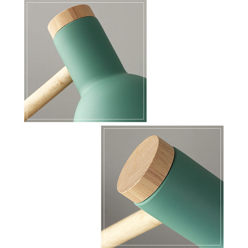 Scandinavian Table Lamp of Wood and Iron – Multiple Colors