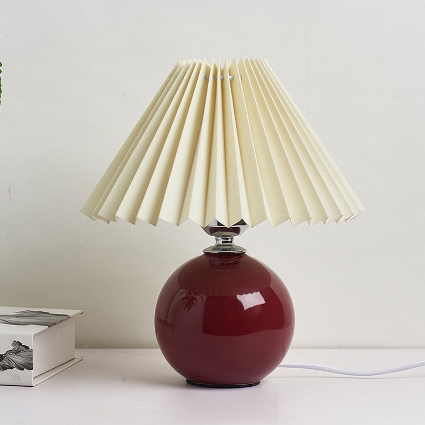 Modern Ceramic Table Lamp with Fabric Shade – Multiple Colors