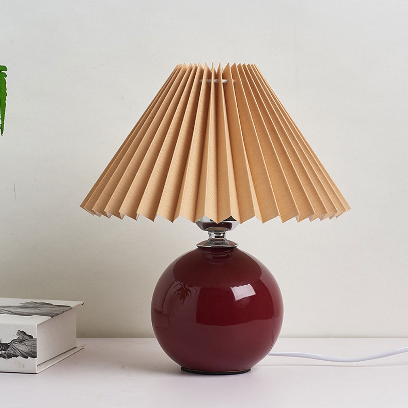 Modern Ceramic Table Lamp with Fabric Shade – Multiple Colors