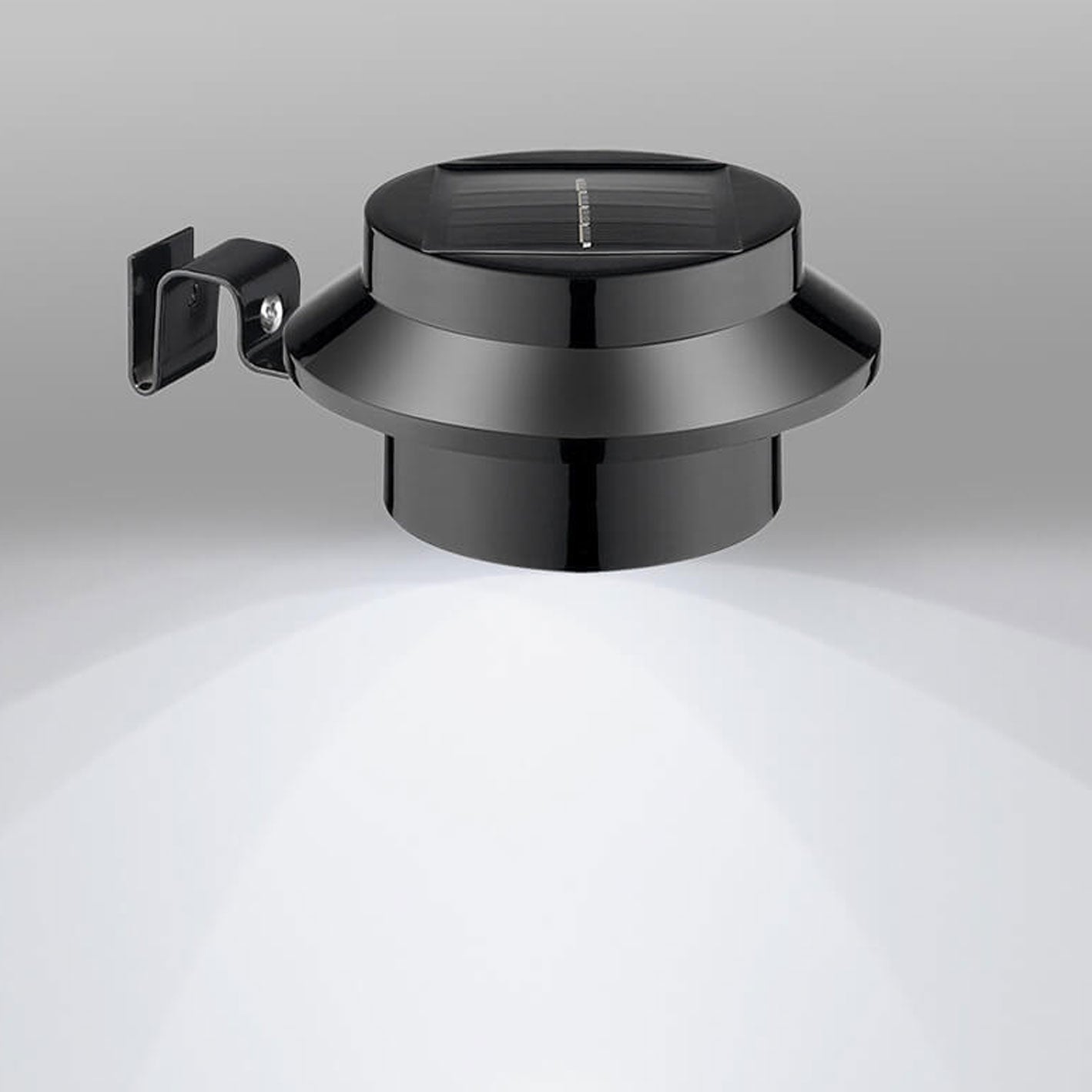 Industrial Solar Wall Lamp – Black/White – Weatherproof Outdoor Light