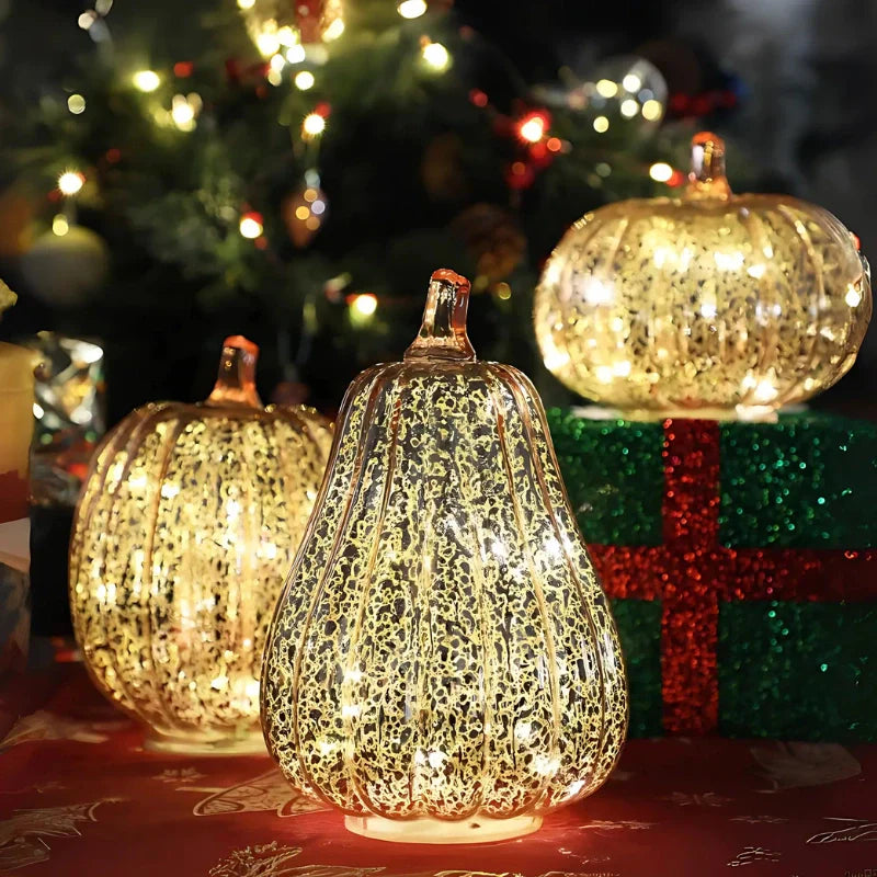 Handblown Glass Autumn Lighting – With Timer and Warm White Light
