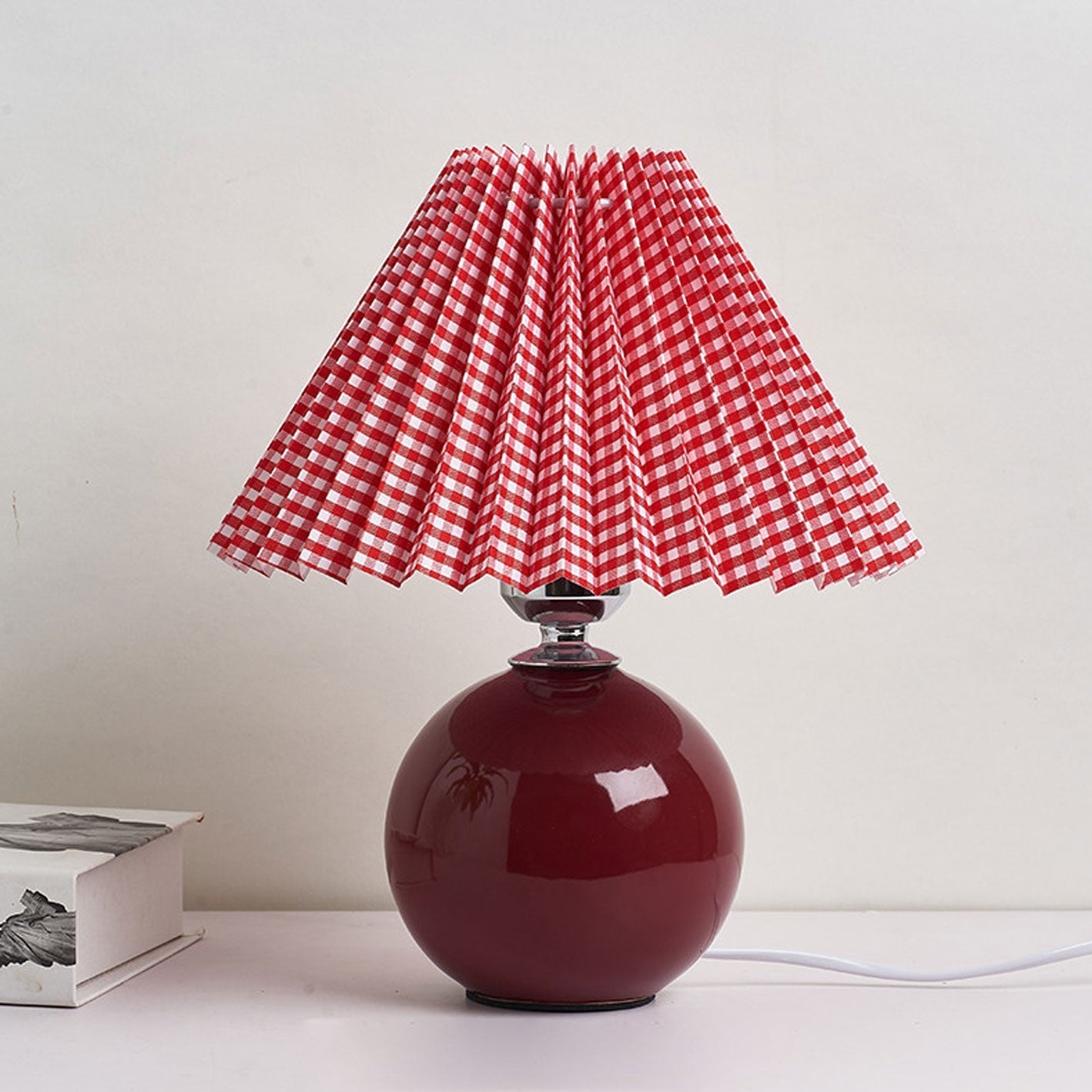 Modern Ceramic Table Lamp with Fabric Shade – Multiple Colors