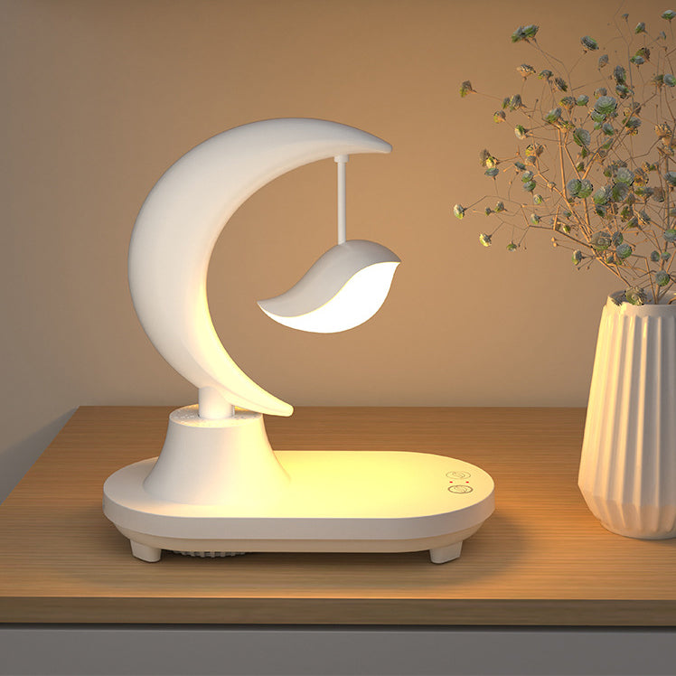 Star and Bird Table Lamp with Bluetooth Speaker & Wireless Charging – Rechargeable LED