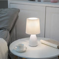 Scandinavian Glass Table Lamp with Fabric Shade – 3-Color Dimmable Light