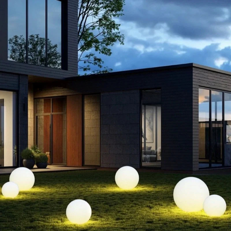Spherical LED Garden Lamp for Outdoors with 16 Colors & Remote Control