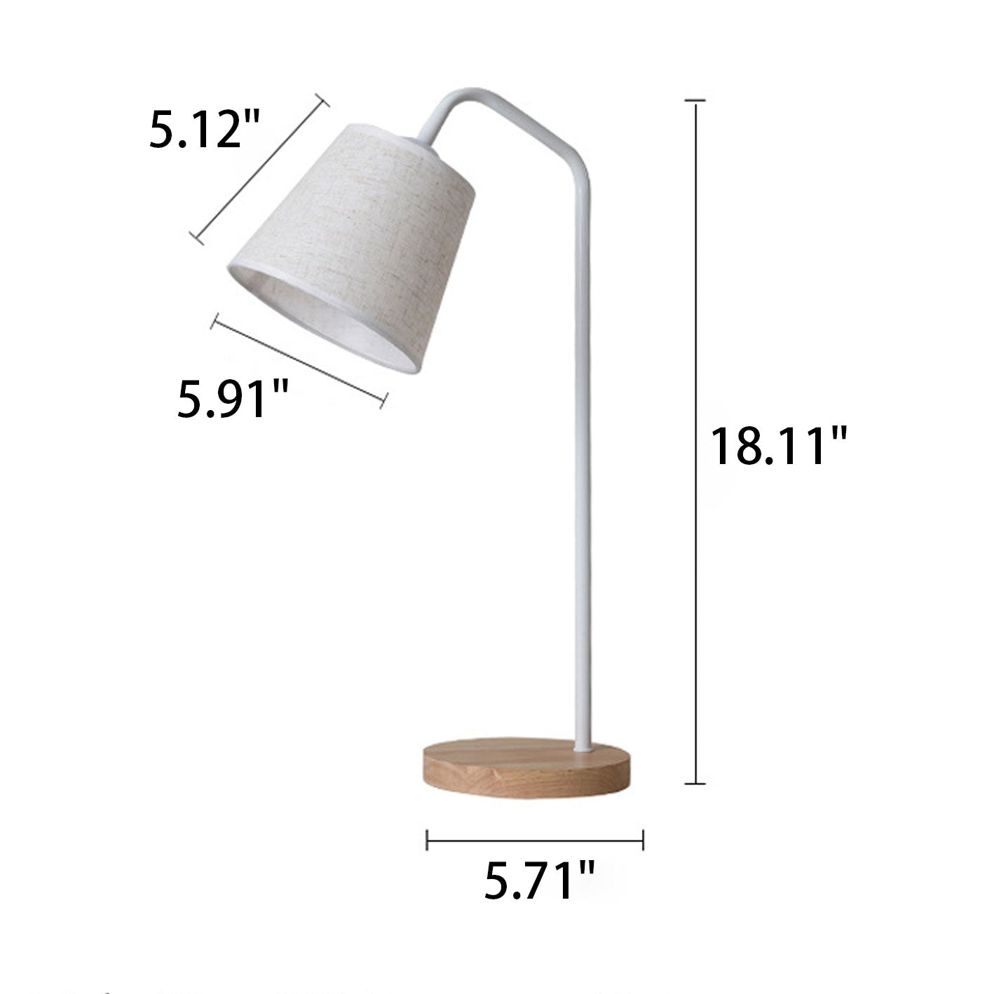 Modern Table Lamp of Linen, Metal, and Wood – Integrated LED with USB/Plug-In