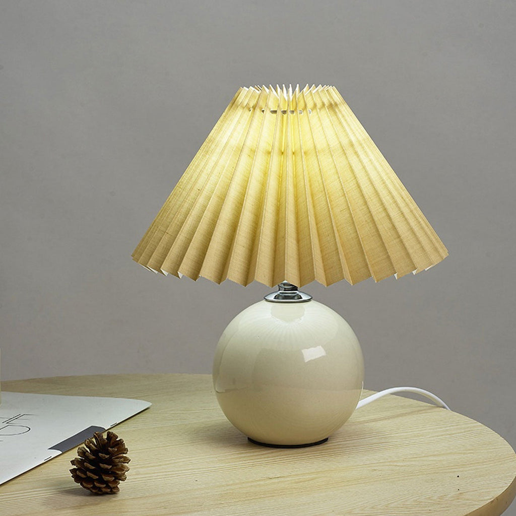 Modern Ceramic Table Lamp with Fabric Shade – Multiple Colors