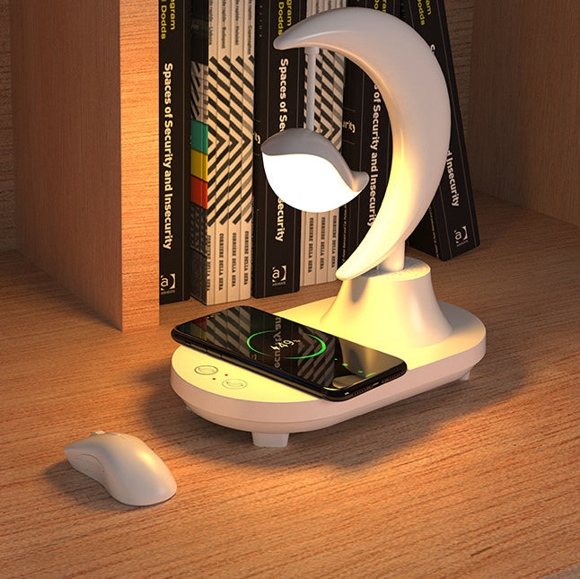 Star and Bird Table Lamp with Bluetooth Speaker & Wireless Charging – Rechargeable LED