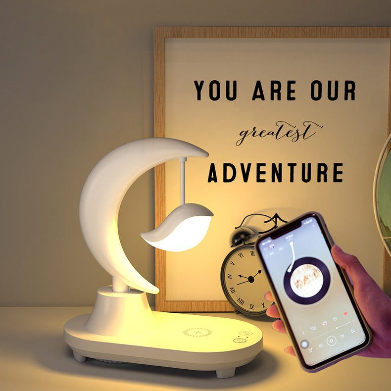 Star and Bird Table Lamp with Bluetooth Speaker & Wireless Charging – Rechargeable LED