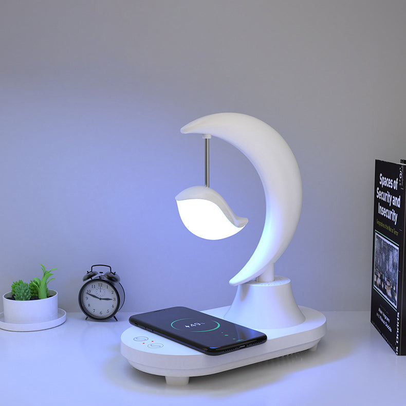 Star and Bird Table Lamp with Bluetooth Speaker & Wireless Charging – Rechargeable LED