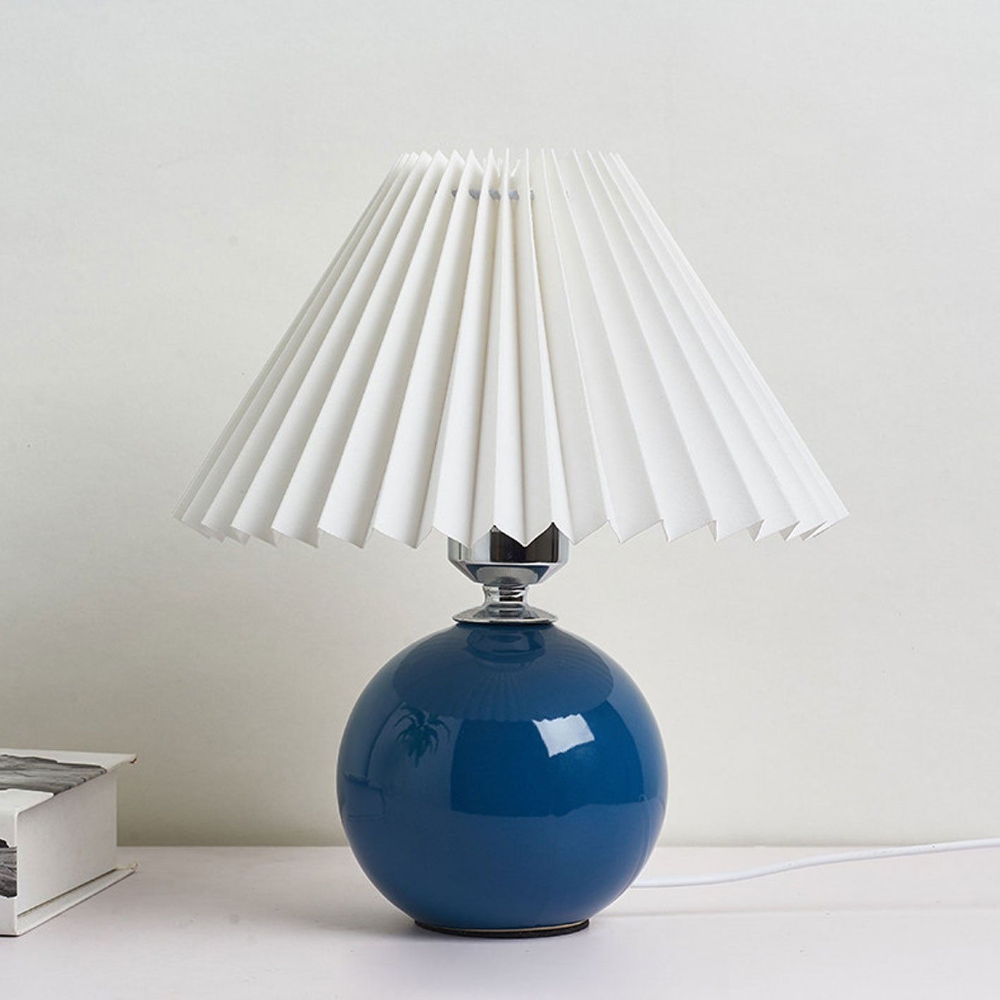 Modern Ceramic Table Lamp with Fabric Shade – Multiple Colors