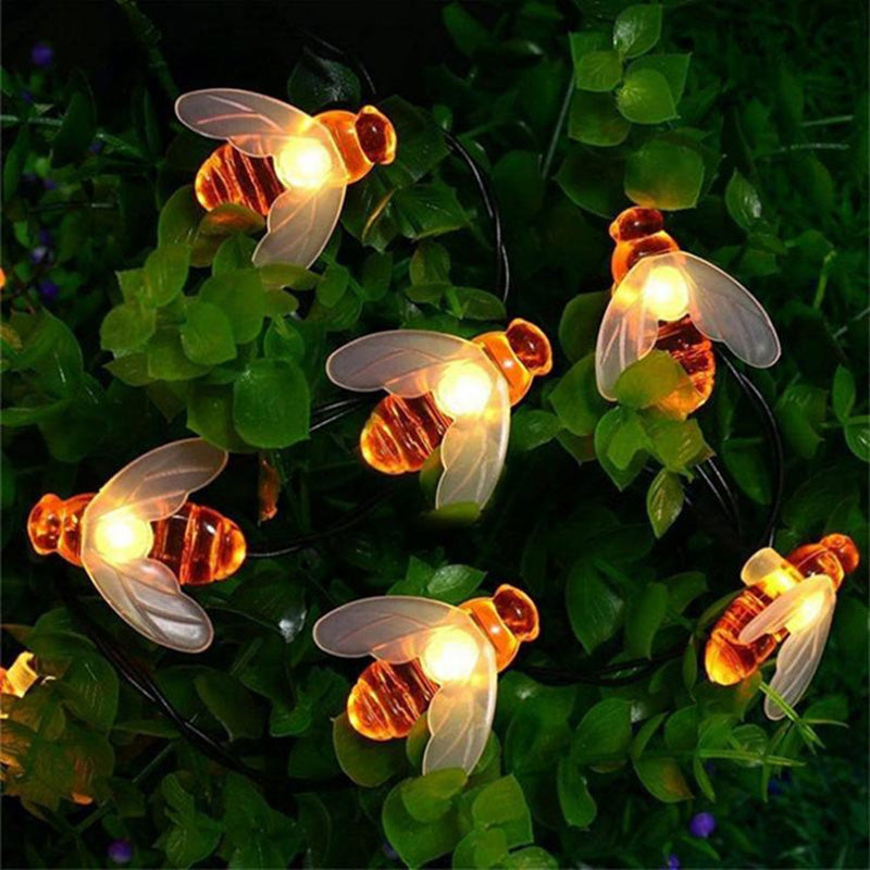 Solar LED Honeybee Decorative Lighting – Art Deco Red/Yellow/White – (20 / 30 / 50 / 100 LEDs)