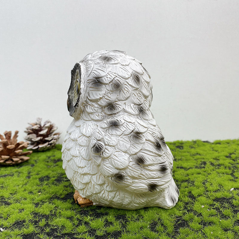Decorative Owl Solar Garden Lamp – Brown/White – (1 LED)