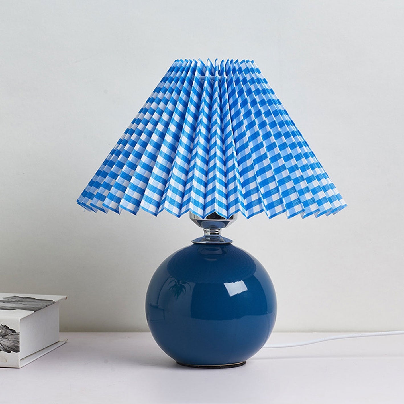 Modern Ceramic Table Lamp with Fabric Shade – Multiple Colors