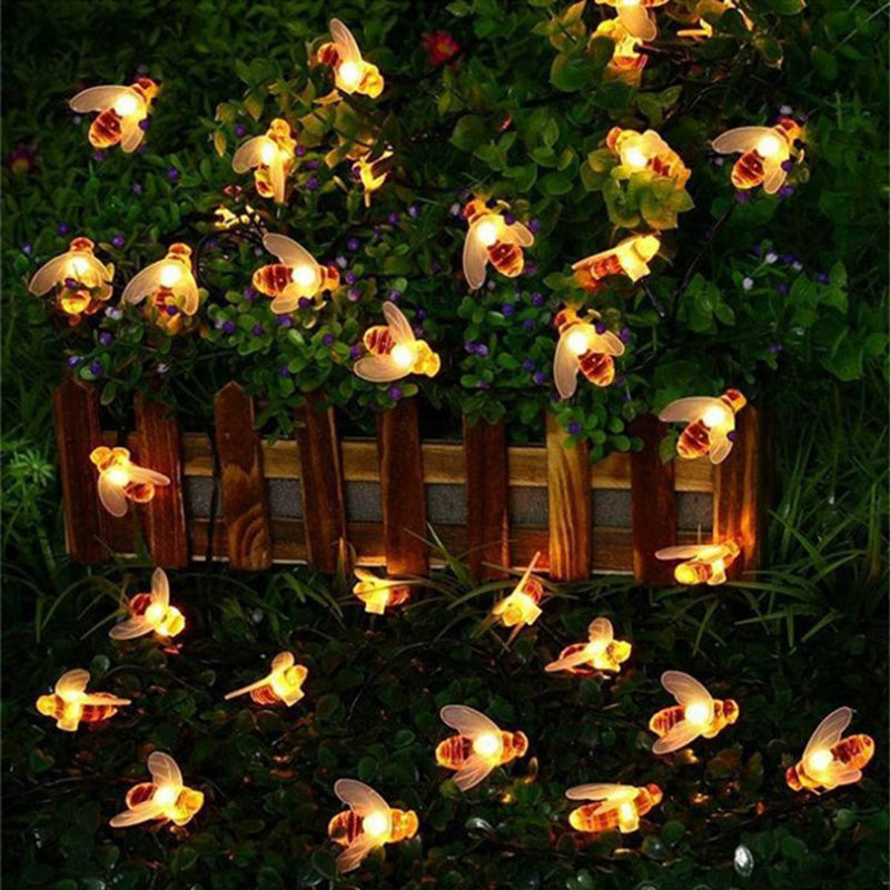Solar LED Honeybee Decorative Lighting – Art Deco Red/Yellow/White – (20 / 30 / 50 / 100 LEDs)