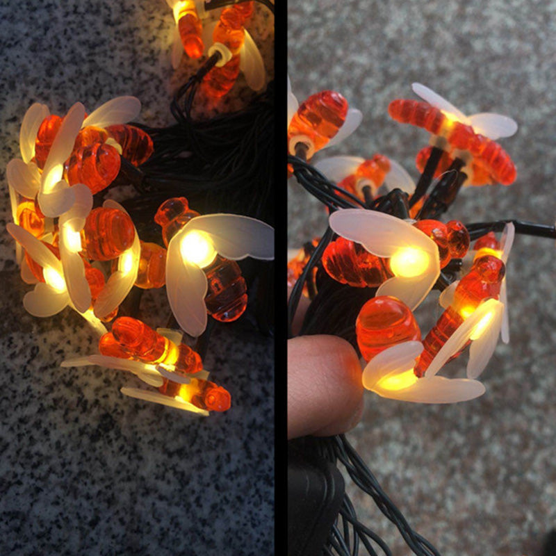 Solar LED Honeybee Decorative Lighting – Art Deco Red/Yellow/White – (20 / 30 / 50 / 100 LEDs)