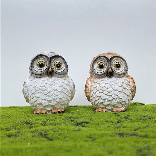 Decorative Owl Solar Garden Lamp – Brown/White – (1 LED)