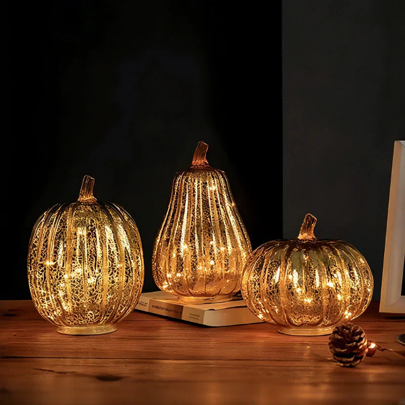 Handblown Glass Autumn Lighting – With Timer and Warm White Light