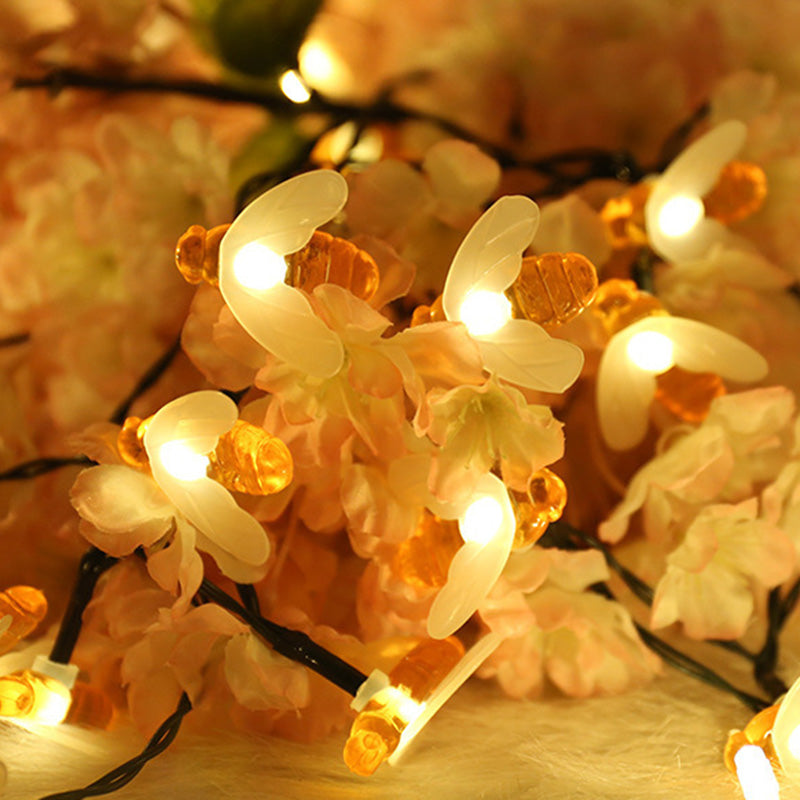 Solar LED Honeybee Decorative Lighting – Art Deco Red/Yellow/White – (20 / 30 / 50 / 100 LEDs)