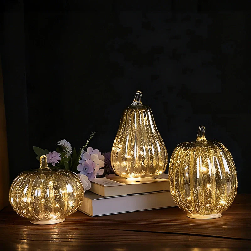 Handblown Glass Autumn Lighting – With Timer and Warm White Light