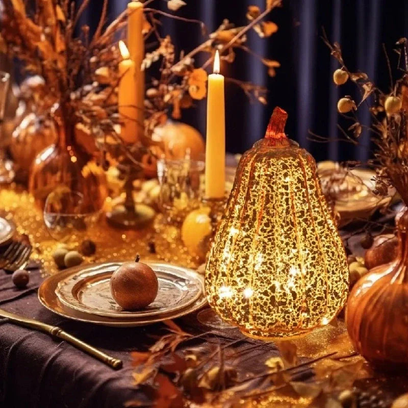Handblown Glass Autumn Lighting – With Timer and Warm White Light