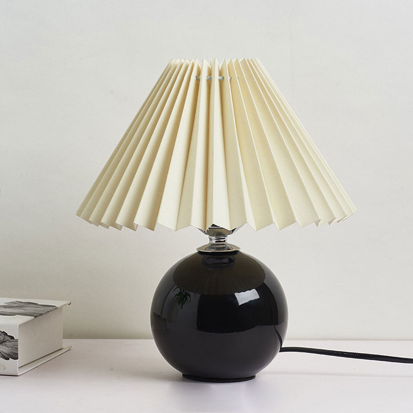 Modern Ceramic Table Lamp with Fabric Shade – Multiple Colors