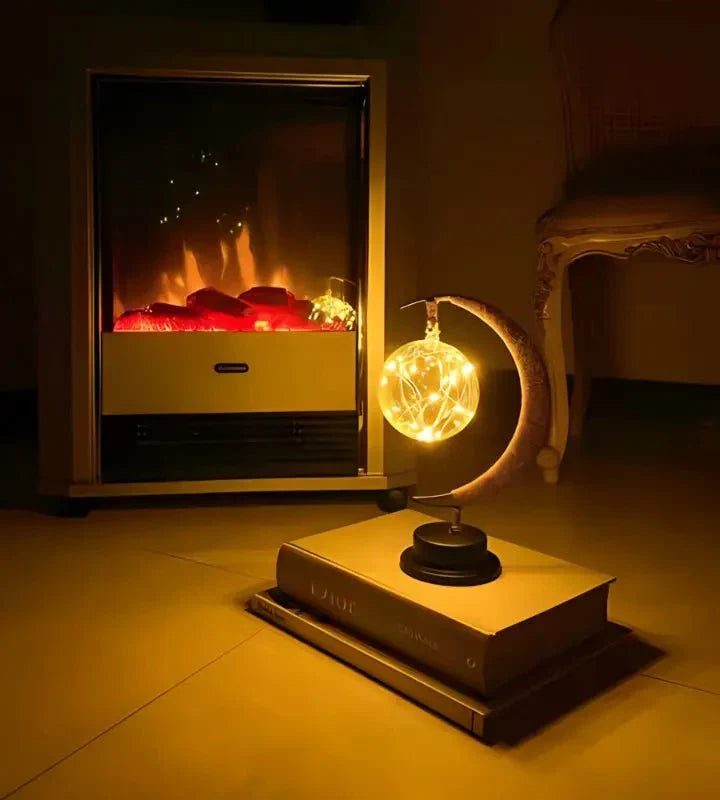 Cozy LED Glass Table Lamp with Warm Light in Moon Design
