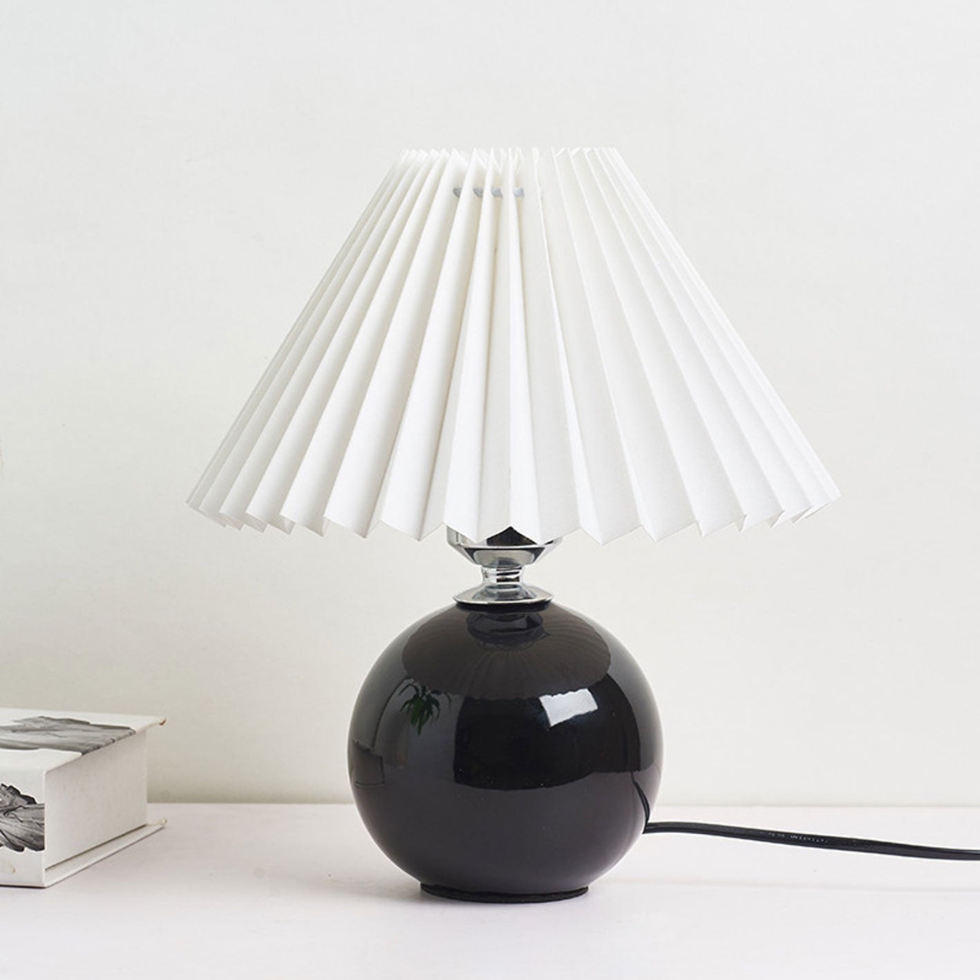 Modern Ceramic Table Lamp with Fabric Shade – Multiple Colors