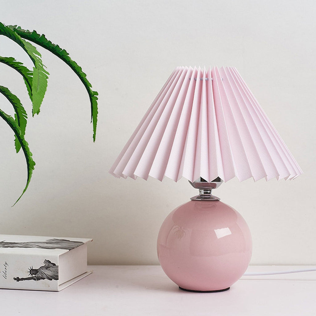 Modern Ceramic Table Lamp with Fabric Shade – Multiple Colors