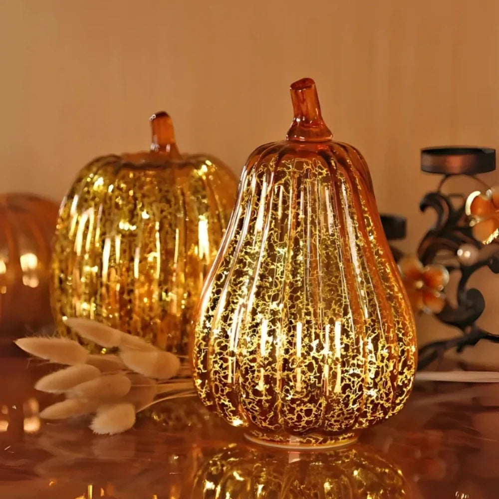Handblown Glass Autumn Lighting – With Timer and Warm White Light