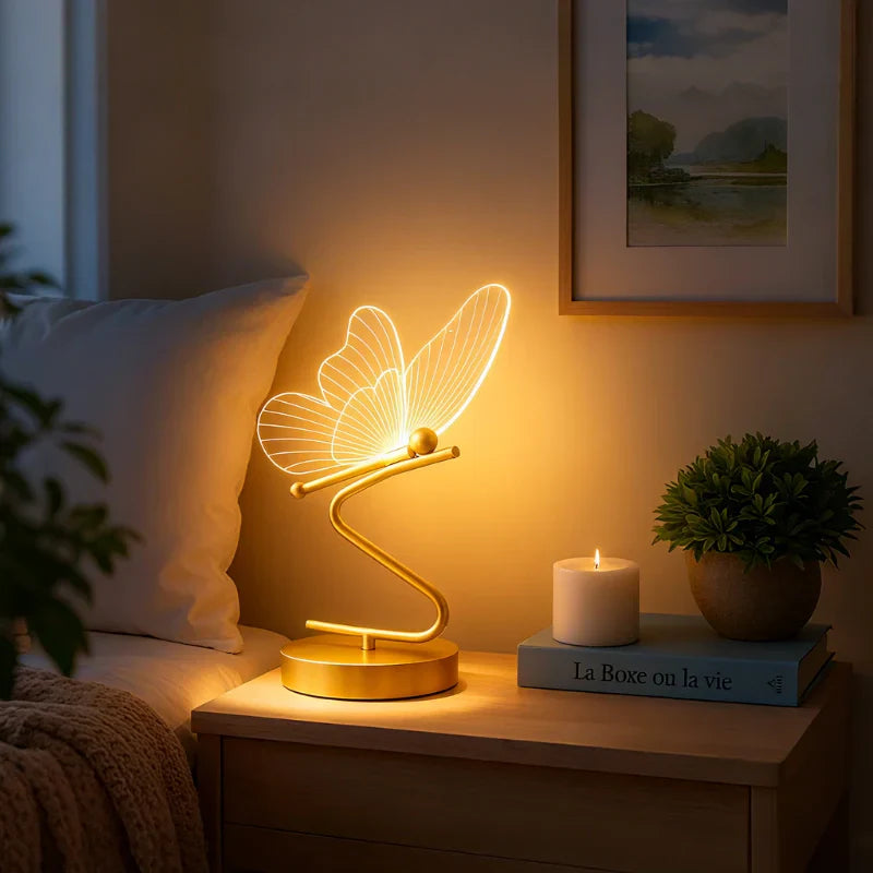 Stylish Wireless Table Lamp – Butterfly Design with 3 Light Colors