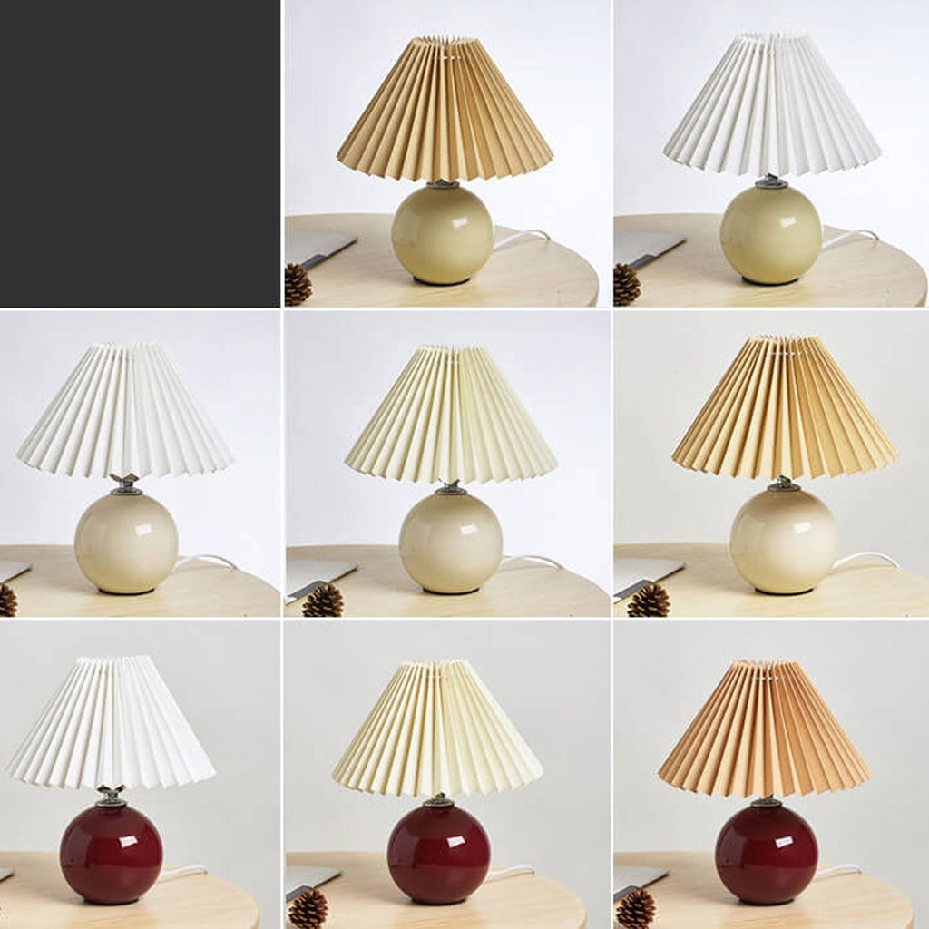 Modern Ceramic Table Lamp with Fabric Shade – Multiple Colors