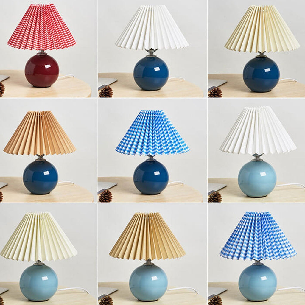 Modern Ceramic Table Lamp with Fabric Shade – Multiple Colors