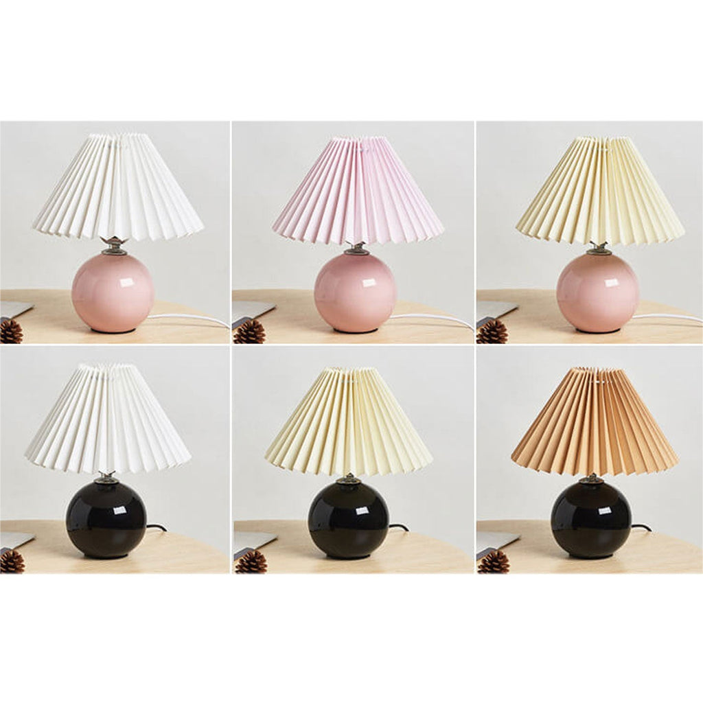 Modern Ceramic Table Lamp with Fabric Shade – Multiple Colors