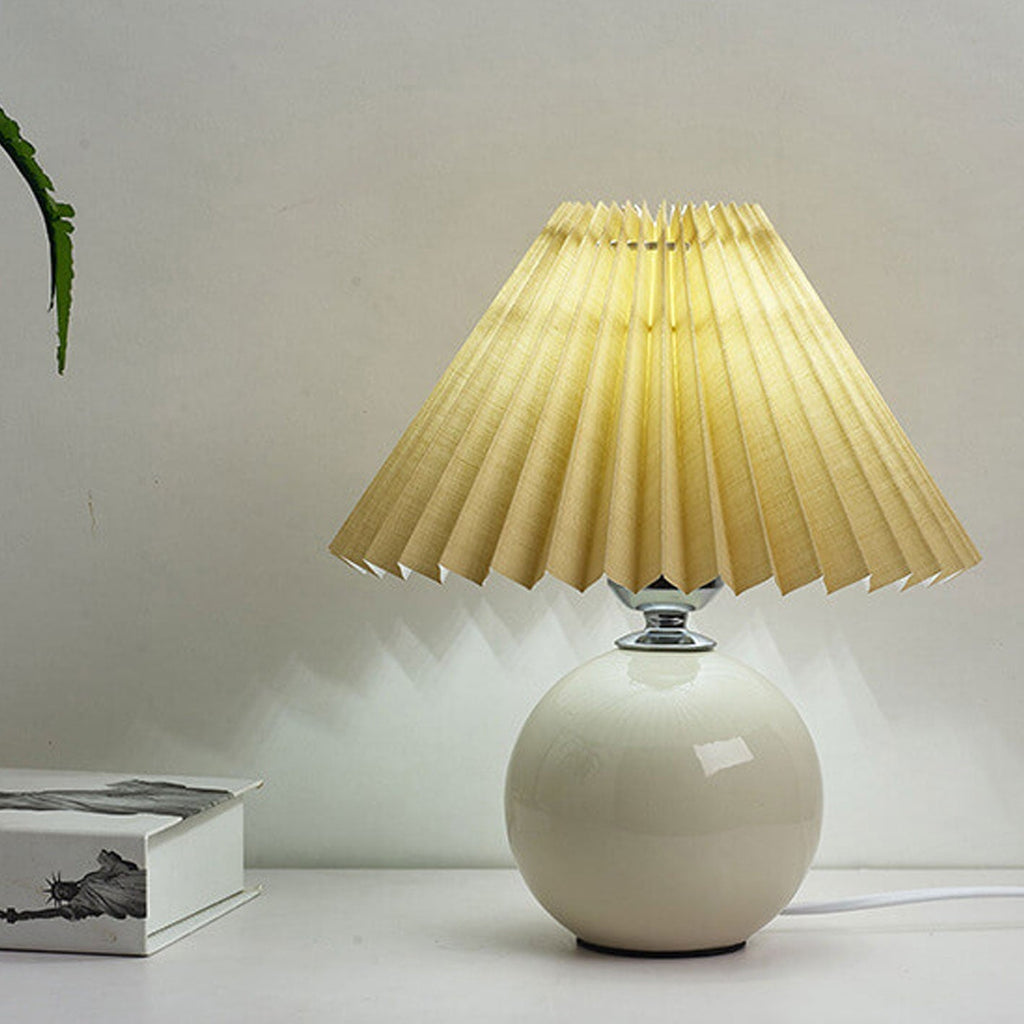 Modern Ceramic Table Lamp with Fabric Shade – Multiple Colors