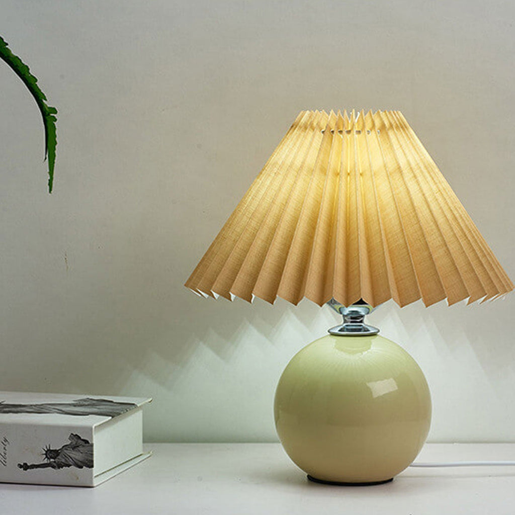Modern Ceramic Table Lamp with Fabric Shade – Multiple Colors
