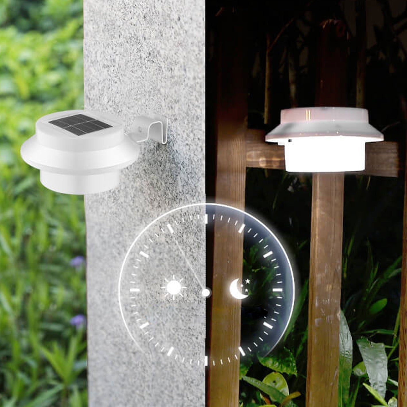 Industrial Solar Wall Lamp – Black/White – Weatherproof Outdoor Light