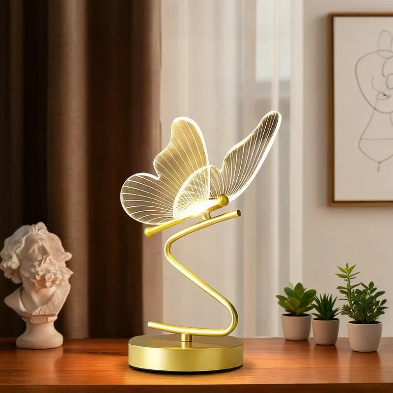 Stylish Wireless Table Lamp – Butterfly Design with 3 Light Colors