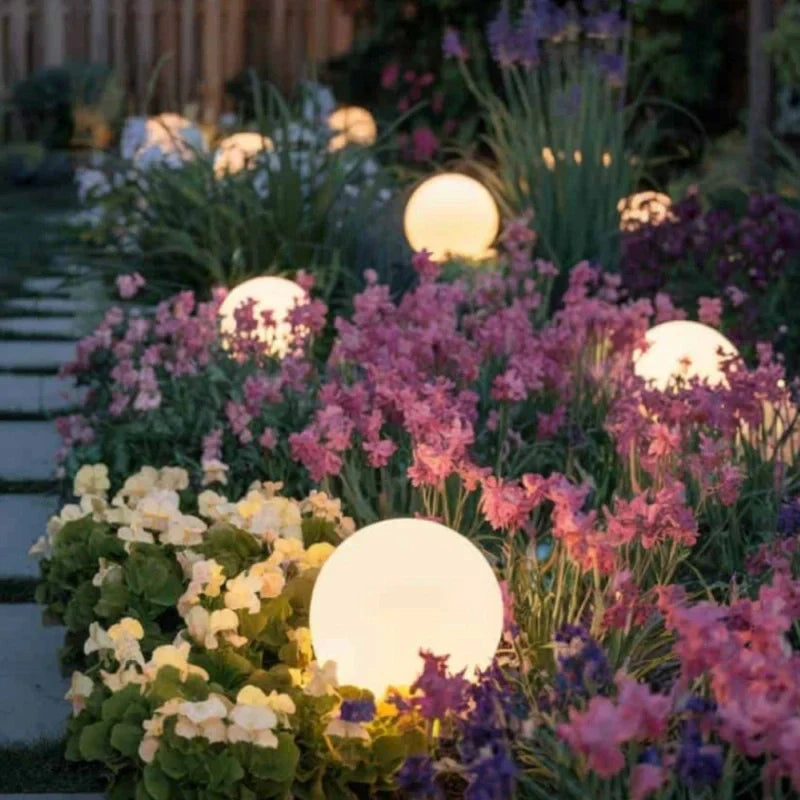 Spherical LED Garden Lamp for Outdoors with 16 Colors & Remote Control