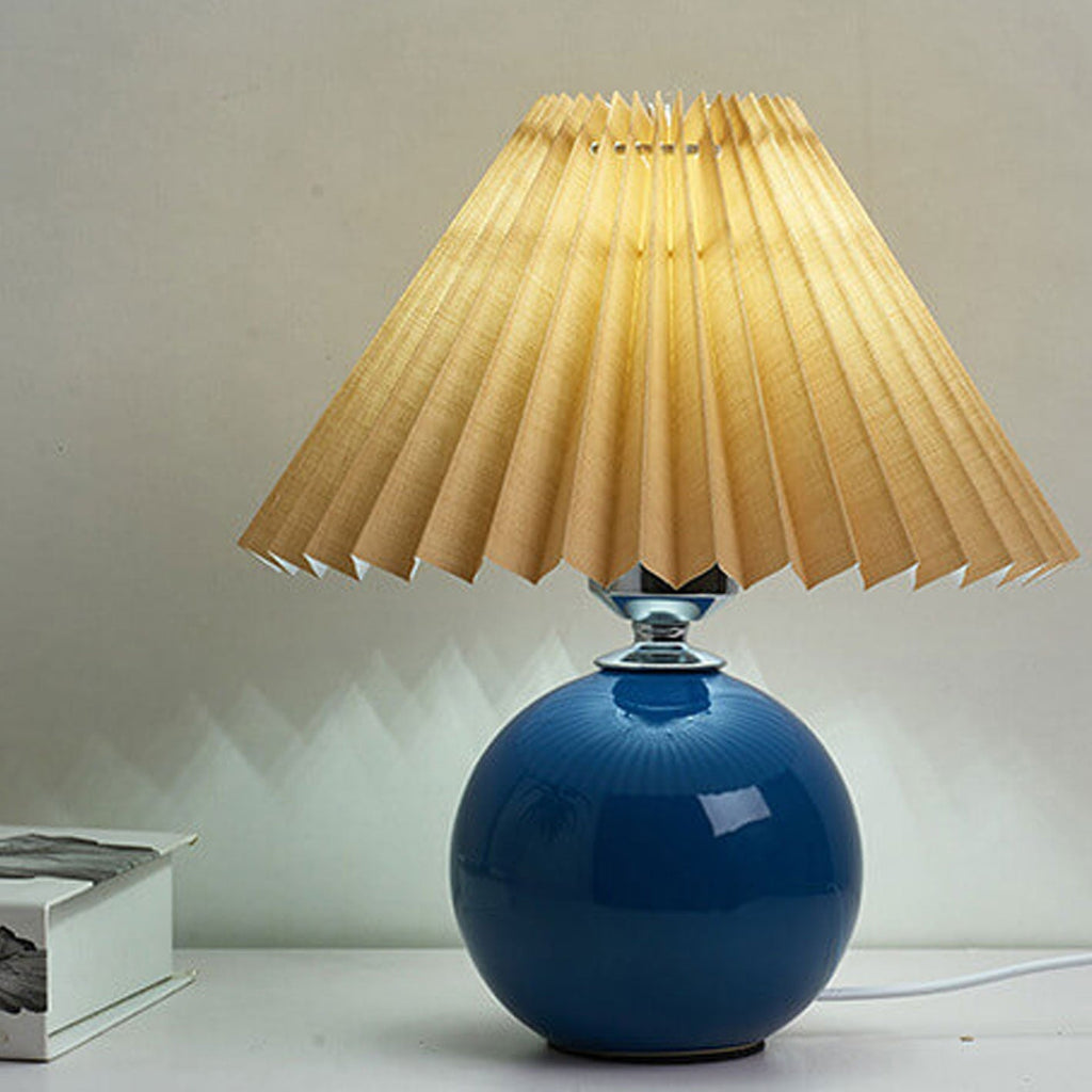Modern Ceramic Table Lamp with Fabric Shade – Multiple Colors