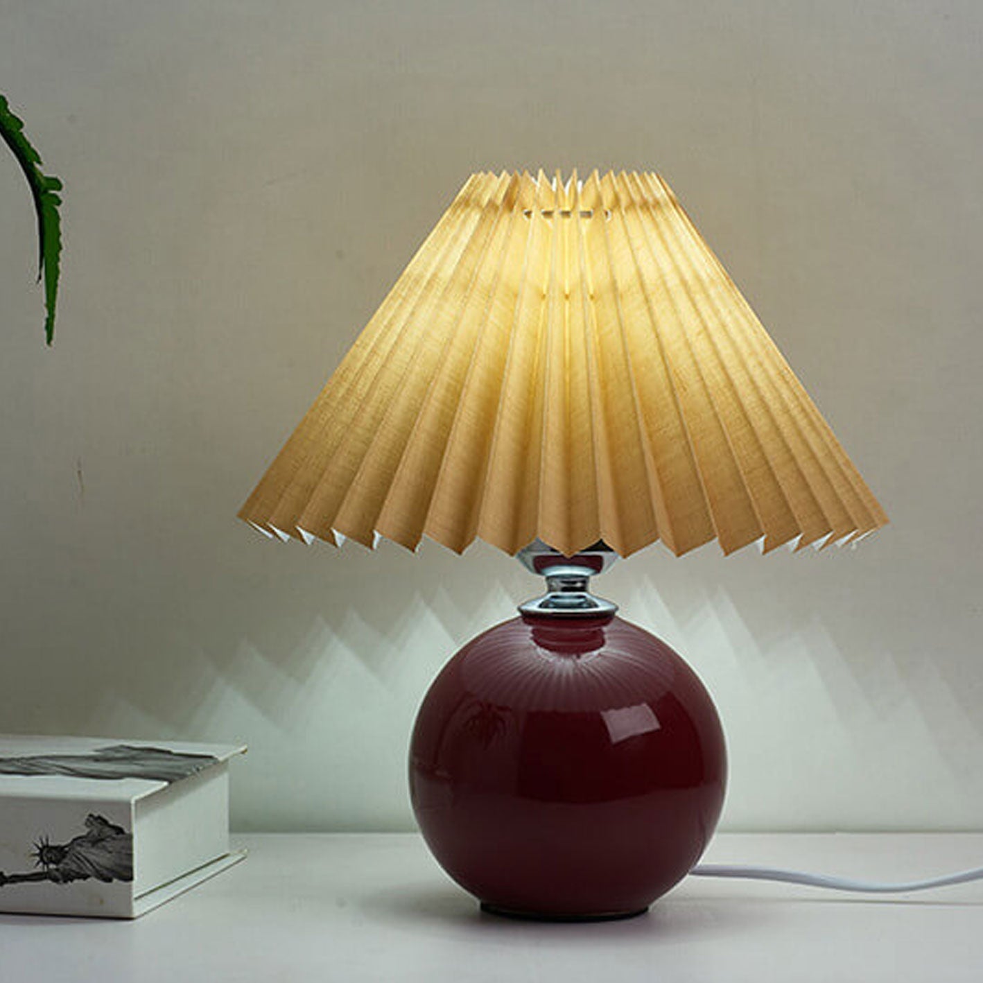 Modern Ceramic Table Lamp with Fabric Shade – Multiple Colors