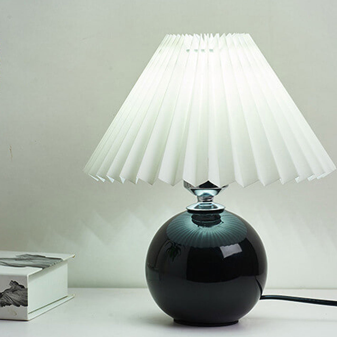 Modern Ceramic Table Lamp with Fabric Shade – Multiple Colors