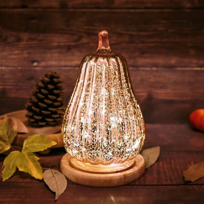 Handblown Glass Autumn Lighting – With Timer and Warm White Light