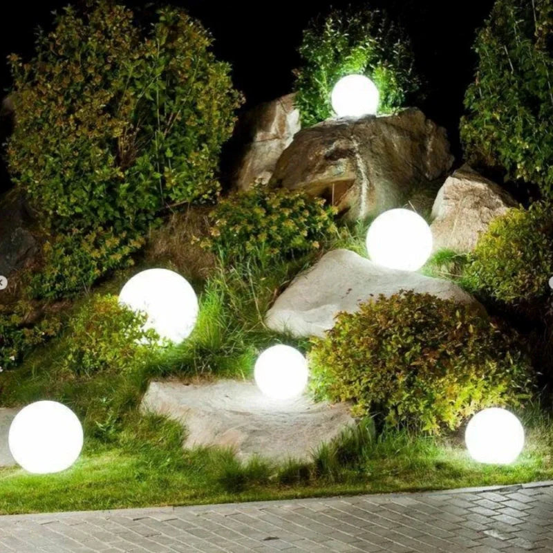Spherical LED Garden Lamp for Outdoors with 16 Colors & Remote Control