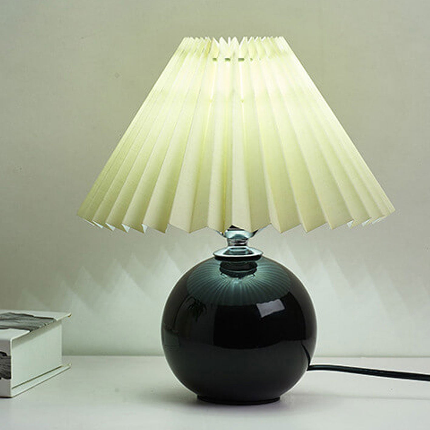 Modern Ceramic Table Lamp with Fabric Shade – Multiple Colors