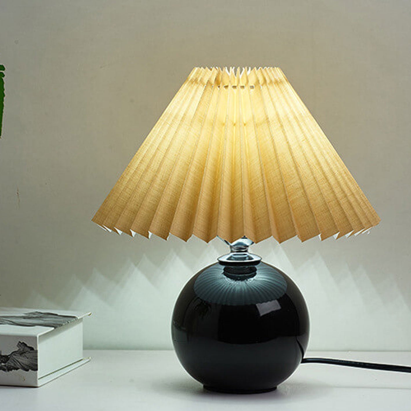 Modern Ceramic Table Lamp with Fabric Shade – Multiple Colors